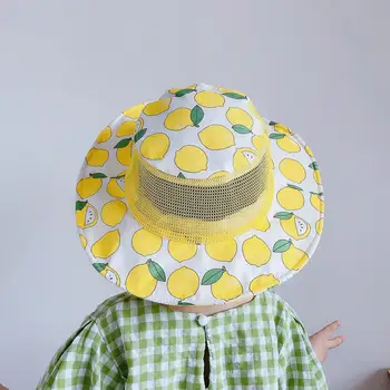 Vasaros Unisex Vaikams Vaisių Spausdinti Platus Kraštų Akių Skrybėlę Anti-UV Lauko Paplūdimio Kepurės
