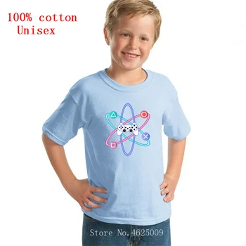 Vasaros Vaikų Marškinėliai Atominės Playstation Valdytojas, vaikų trumpomis Rankovėmis, Medvilnės Atspausdinti berniukas drabužius Hipster mergaičių drabužiai