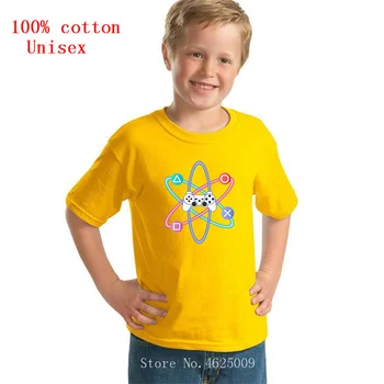 Vasaros Vaikų Marškinėliai Atominės Playstation Valdytojas, vaikų trumpomis Rankovėmis, Medvilnės Atspausdinti berniukas drabužius Hipster mergaičių drabužiai