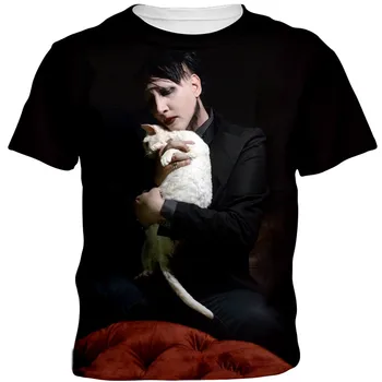 Vasaros vyriški T-shirt 3D Spausdinimo Marilyn Manson (Marilyn Manson) Cool Atsitiktinis Stiliaus Gatvės Vaikų Drabužių Viršų