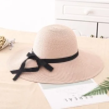 Vasaros Šiaudų Skrybėlę Moterų Platus Kraštų Paplūdimio Skrybėlę nuo Saulės Skrybėlę UV Apsaugos Dangtelis