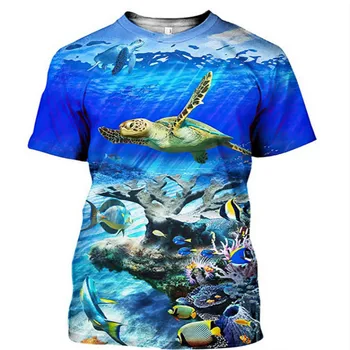 Vasaros Žvejybos Entuziastai 3D Atspausdintas T-shirt Vyrų Mados, O kaklas Trumpas rankovėmis marškinėliai Įdomus Tris-taip, Negabaritinių Kvėpuojantis Viršų