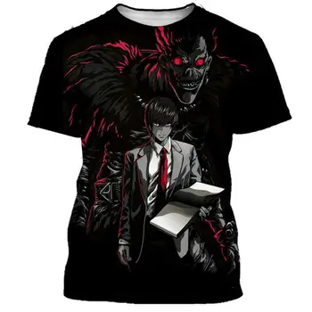 Vasarą karšta-pardavimo Death Note anime minkštas marškinėliai vyrams siaubo harajuku mados manga vyrų medžiaga berniuko anime viršų