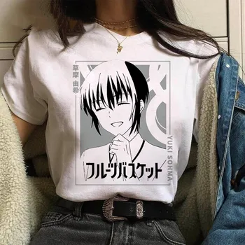 Vasarą Naujų Juokingas Anime Vaisių Krepšelio spausdinti ponios T-shirt ladie atsitiktinis pagrindas, O-apykakle balti marškiniai trumpomis rankovėmis T-shirt,Lašas Laivas