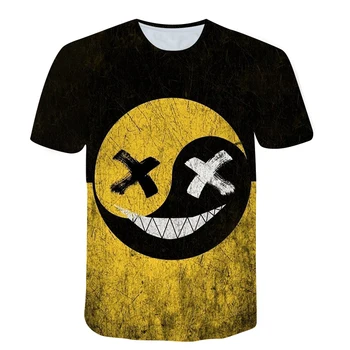 Vasarą Populiarus vyriški T-shirt XOXO Spausdinimas O-kaklo Marškinėliai Berniukui Kaukolė 3D Spausdinimo Raundo Kaklo Viršų Gatvės Mados Drabužiai