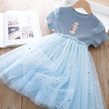 Vasarą Vaikai Suknelės Mergaitėms Užšaldyti Elsa Princesė Šalis Mažai Vaikų Kostiumas Vestidos Gimtadienio Suknelė Paauglių Vaikų Komplektai