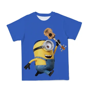 Vasarą Visas rungtynes, Vaikų Drabužiai, 3D Spausdinimas Atrodo Kietas Geltonos Kapsulės Spausdinimo Vaikų Drabužiai Berniukams Ir Mergaitėms T-shirt Viršų