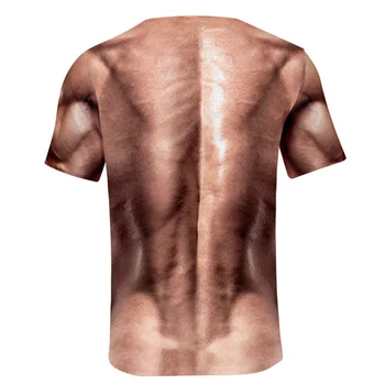 Vasarą Vyrai Netikrą Raumenų marškinėliai 3D Spausdinimo Stiprus Pectorales Modelio Marškinėliai Moterims, Vyrams, Pilvo sporto Salė Tee Marškinėliai Streetwear Viršūnės