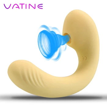 VATINE Stimuliuoti G spot Makšties Klitorio Dvigubos Vibracijos Moterų Masturbator Sekso Žaislai Vagina Čiulpti Vibratorius, skirtas Moterims, 10 Greičio
