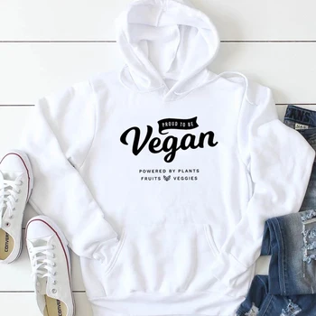 Veganų Marškinėliai Moterims. Didžiuojasi tuo, kad Veganai moterų mados grynos medvilnės atsitiktinis šūkis citata puloveriai hoodie šalies hipster gatvės
