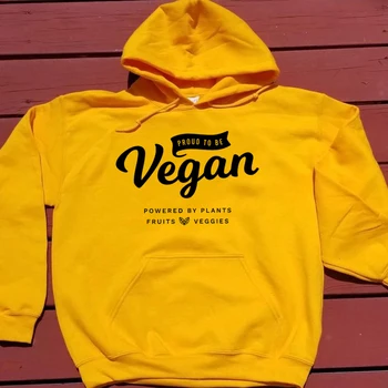 Veganų Marškinėliai Moterims. Didžiuojasi tuo, kad Veganai moterų mados grynos medvilnės atsitiktinis šūkis citata puloveriai hoodie šalies hipster gatvės