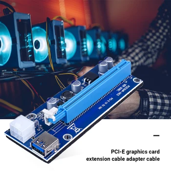 VER006C PCI-E Riser Card 006C PCIE 1X iki 16X Extender 60CM USB 3.0 Kabelis SATA į 6Pin Maitinimo Laido GPU Kasyba