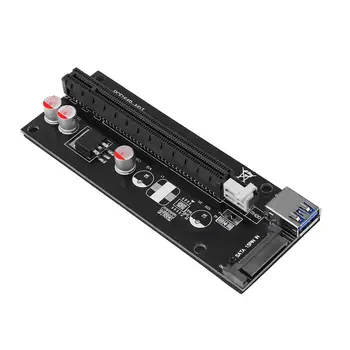 VER007S 0,6 M, PCI-E 1X 4X 8X 16X Riser Card Extender PCI Adapteris USB 3.0 Kabelis SATA Maitinimo Bitcoin Miner Kasyba