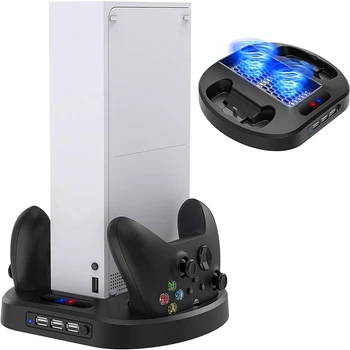 Vertikalus Stovas su Aušinimo Ventiliatorius skirtas Xbox Serijos S YUANHOT Apmokestinimo Bazę su Dual Controller Įkroviklis Uosto ir Aušinimo Sistema