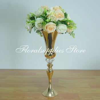 Vestuvių dekoratyviniai metalo gėlių vaza centerpieces trimitas gėlių vaza Stalo Puošmena, Gėlių Stovas Kelių Švino Namų Puošybai