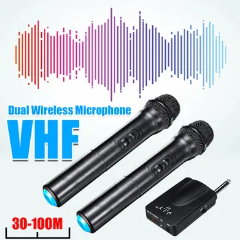 VHF Mikrofonas Bevielis Mikrofonas Garsiakalbis 2 Nešiojamą MIC KTV Žaidėjas nepriklausomą/hibridinis automatinis pasirinkimas Karaoke