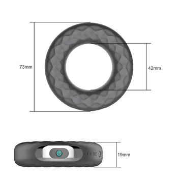 Vibruojantis Penio Žiedas Silikoninis USB Įkrovimo Erekcija fiksavimo Žiedą 10 Dažnio Atidėti Ejakuliacija, Sekso žaisliukai Vyrams Gaidys Žiedas