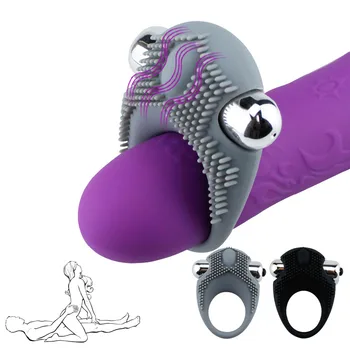 Vibruojantis varpos Žiedas Atidėti Ejakuliacija Kulka Vibratorius BDSM Klitorio Massager Suaugusiųjų Sekso Žaislais Vyrams, Vyrų Gaidys Silikoniniai Žiedai