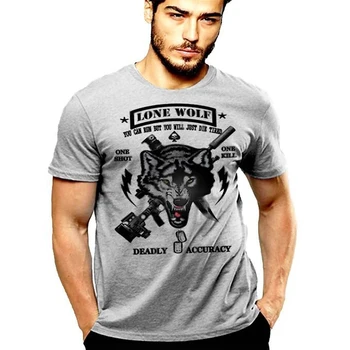 Viena Kulka Vienas Žudyti, Mirtinas Tikslumas. Armijos Lone Wolf Snaiperis T-Shirt. Vasaros Medvilnės trumpomis Rankovėmis O-Neck T Shirt Mens Naujas S-3XL