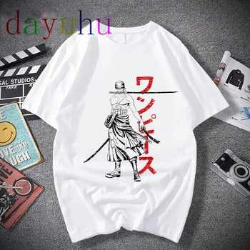 Vienas Gabalas, Japonijos Anime Marškinėliai Moterims Grunge Kawaii Animacinių filmų Marškinėlius 2020 Metų Hip-Hop Luffy Zoro Grafinis T-shirts Ulzzang Moteris