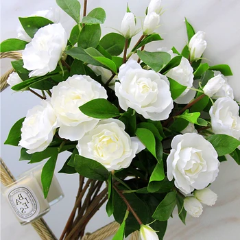 Vieno Dirbtinio Gardenia Puokštė Šilko Gėlių Netikrą Gardenia Dirbtinių Gėlių Arbata, Rožių Puokštė Vestuvių Namų Dekoro Nuotraukų Rekvizitai