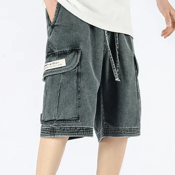 Vieno Eismo Mens Šortai Vyrams 2021 M. Vasarą Džinsai Trumpas Harajuku Hip-Hop Japonijos Streetwear Vyriškos Kelnės Pilka Atsitiktinis Šortai Vyrams
