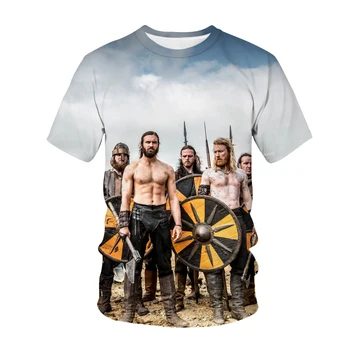 Viking T-Shirt TV Serialas 3D Atspausdintas Streetwear Vyrų ir Moterų Mados O Antkakliai trumpomis Rankovėmis T-Shirt Harajuku Negabaritinių Marškinėliai T