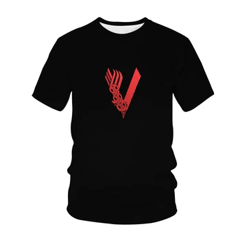 Viking T-Shirt TV Serialas 3D Atspausdintas Streetwear Vyrų ir Moterų Mados O Antkakliai trumpomis Rankovėmis T-Shirt Harajuku Negabaritinių Marškinėliai T