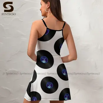 Vinilo Įrašas Suknelė Suspender Modelius Vasaros Suknelės Pigūs Moterų Spandex Trumpas-Piece Suknelė