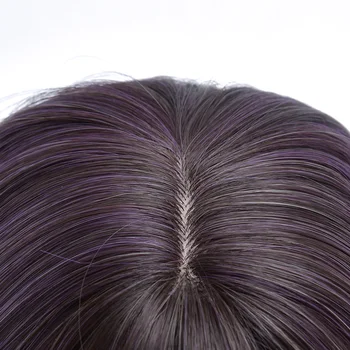Violetinė Trumpa Tiesiai Ombre Kasdien Nutural Sintetinių Plaukų Perukai Su Kirpčiukais Baltųjų Moterų, Atsparus Karščiui Moterų Cosplay Pluošto Perukas