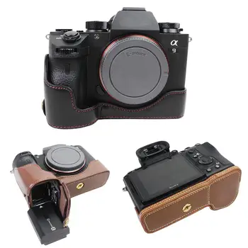Visą PU oda atveju Fotoaparato krepšys Dangtis Sony A7R IV A7R M4 Su FE 24-70mm F2.8 FE 16-35mm F2.8 objektyvas dirželis, Baterija Atidarymas