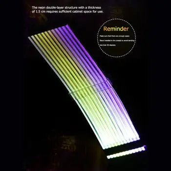VKTECH Neon RGB PSU Linija 24PinPower Pratęsimo Adapterio Kabelis, skirtas Kompiuterio Atveju Plokštę 24 Pin Neon Maitinimo ilgiklis