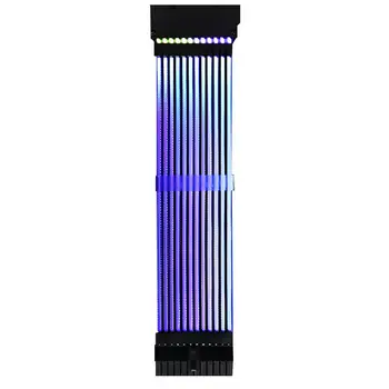 VKTECH Neon RGB PSU Linija 24PinPower Pratęsimo Adapterio Kabelis, skirtas Kompiuterio Atveju Plokštę 24 Pin Neon Maitinimo ilgiklis