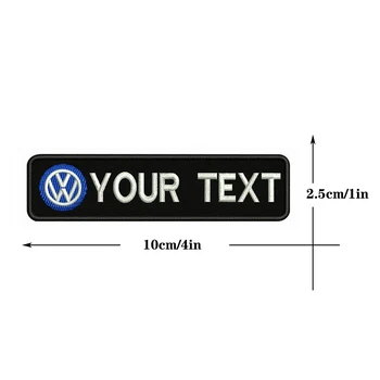 Volkswagen logotipą, 10X2.5cm Siuvinėjimo Užsakymą Pavadinimas Tekstas Pleistro Juostelės ženklelis Geležies Arba Velcro Pagrindo Lopai Drabužių, Kuprinės