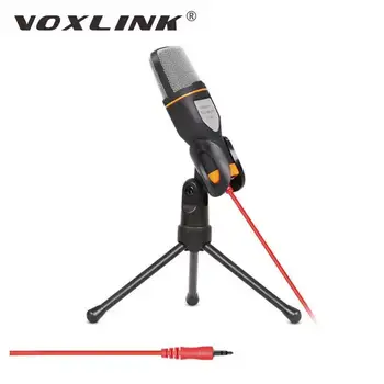 VOXLINK Aukštos Kokybės Kondensatoriaus Mikrofonas su 3.5 mm Kištuku Namų Stereo MIC Darbalaukio Trikojo 