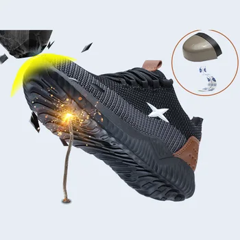 Vyrai, darbo batai, akių orui saugos apsaugoti sportbačiai plius dydis 36-48 DŽIAUGSMAS-262