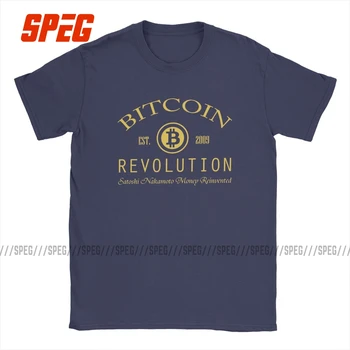 Vyrai T-Shirt Bitcoin Revoliucijos Kriptografijos Valiuta Humoro Medvilnės Marškinėliai Trumpomis Rankovėmis T Marškinėliai Apvalios Apykaklės Vasaros Drabužių