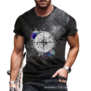 Vyrai T-Shirt Vasaros 2021Funny 3D Skaitmeninis Spausdinimas Mens Patogiai Trumpas Rankovės O Kaklo Mados Madinga Mens Atsitiktinis Marškinėliai