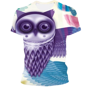 Vyriški 3D sparčiai Didėjančias Erelis Print T-shirt Apvalus Kaklas Trumpas Rankovės Gyvūnų Spausdinti Street Wear 2021 M. Vasaros Atsitiktinis Palaidų Vyrų Viršų