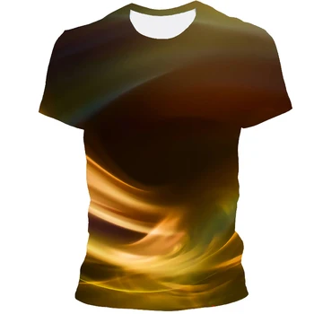 Vyriški 3D Spausdinimo T-Shirt trimatis Sukama, Abstrakčiai Įdomus Modelis T-Shirt Vasaros Mados Atsitiktinis Dydį, O-Kaklo Marškinėliai