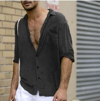 Vyrų Drabužiai 2021 Europos, Amerikos Naujiems Karšto Stiliaus vyriški Atvartas Kišenės Medvilnės Marškinėliai ilgomis Rankovėmis Camisas Para Hombre