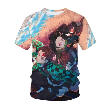 Vyrų marškinėliai Demon Slayer 3d Spausdinimo Vyrai Moterys Mados Anime T marškinėliai Topai Vaikai, Berniukas ir Mergaitė, Hip-Hop Teeshirts Camiseta Vyrų Drabužiai.