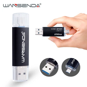 Wansenda USB3.0 OTG Key USB Flash Drive 16GB 32GB 64GB 128GB 256 GB 2 1 Pendrive skirta 