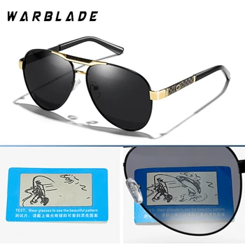 WarBLade Mens Poliarizuoti Akiniai Nuo Saulės Sporto Lauko Vairavimo Polaroid Akiniai Nuo Saulės Gafas De Sol Vyrų Pilotas Metaliniai Rėmeliai, Saulės Akiniai