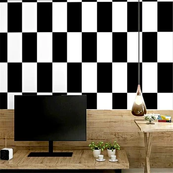 WELLYU new Nordic stiliaus tapetai ins juodos ir baltos spalvos pledas geometrinis miegamojo kambarį, modernus minimalistinio net raudona tapetai
