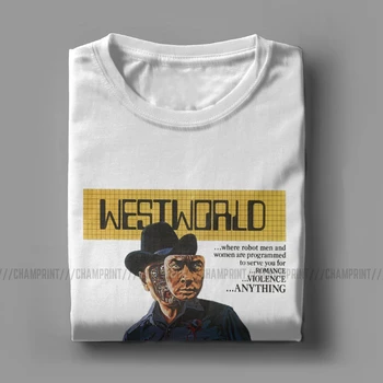 Westworld Marškinėliai vyriški Medvilnės, Juokingi Marškinėliai Įgulos Kaklo Žaidimas Sc-Fi 