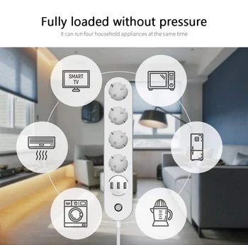 Wifi Smart Power Strip 4 ES Rozetės Kištuką Su 3 USB Įkrovimo lizdas Tuya/smart Gyvenimo Programėlė Balsas Kontrolės Dirbti Su Alexa 