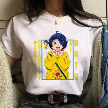 Wonder Egg Priority Kawaii Ohto Ai T-shirts Women Janpanese Anime Cute Graphic Tee Tops Summer TShirt Summer Vetement Femme 2021