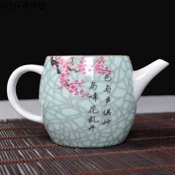 WSHYUFEI Autentiški Jingdezhen Porceliano Meno Paukštis arbatinukas Išskirtinį Emalio Spalva Arbatinukas rankų darbo keramikos Teaware Arbatos rinkinys, 280ml