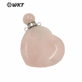 WT-P1605 moterų širdis, projektavimas, natūralaus akmens raižyti essencial aliejaus butelis pakabukas mados plieno dalys širdies butelis pakabukas